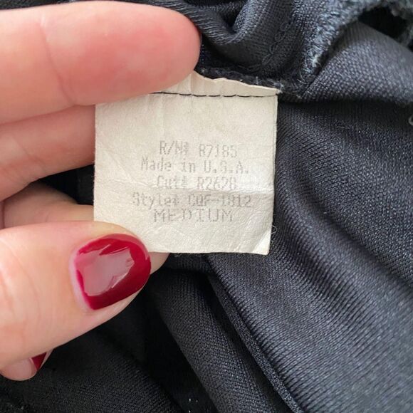 Early 2000's Whimsygoth Black Red Colorful Satin Paisley Asymmetric Midi Dress M - Picture 8 of 8